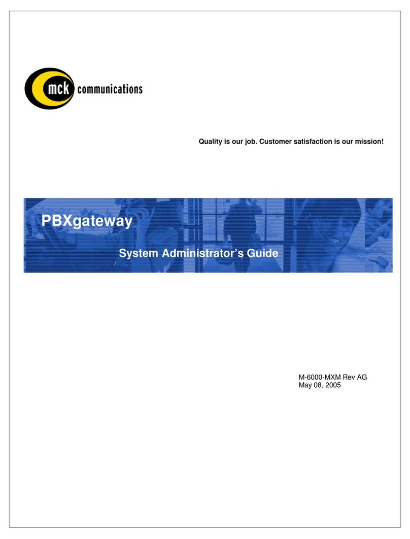 MCK EXTender PBXgateway Service manual