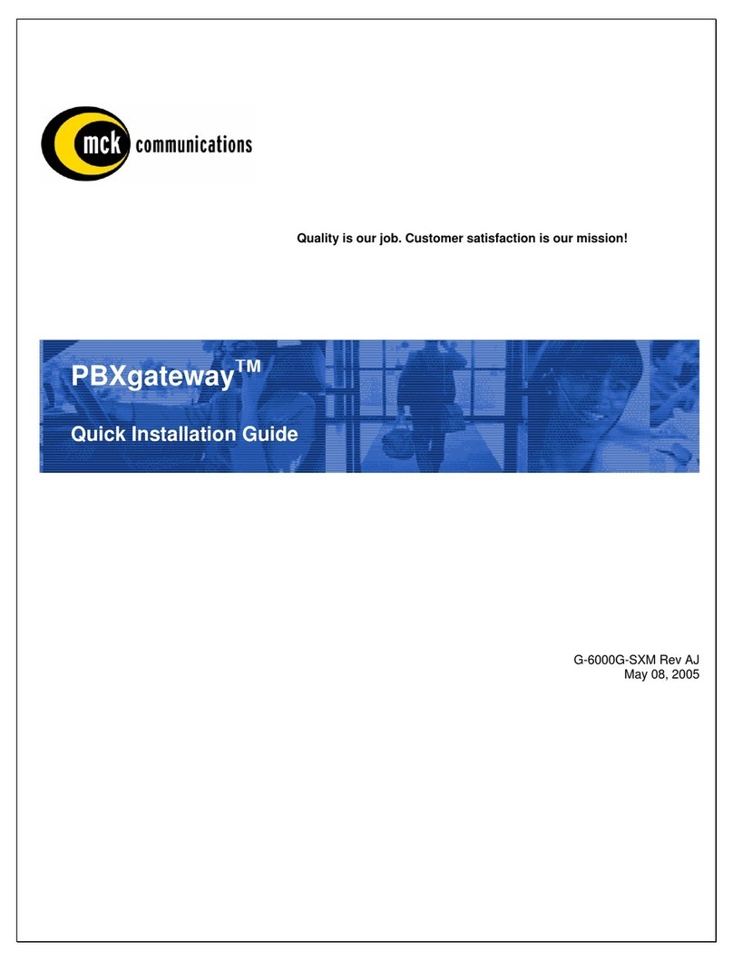MCK EXTender PBXgateway Quick installation guide