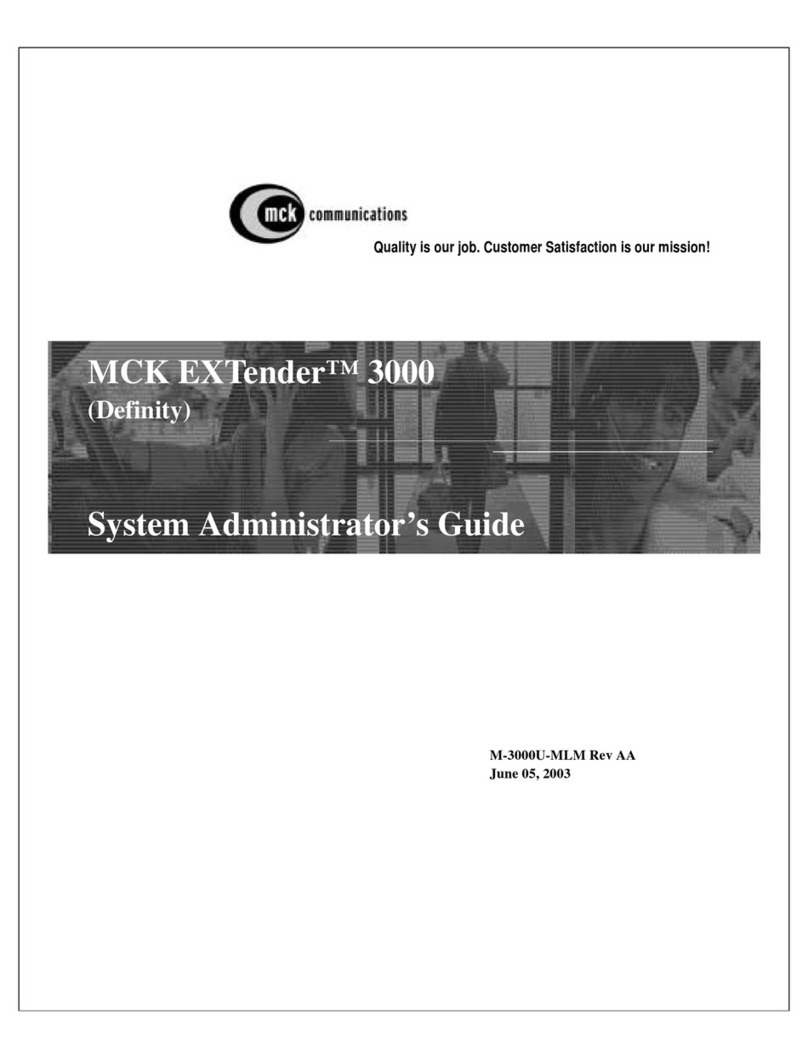MCK EXTender 3000 System administrator guide MCK EXTender 3000 System administrator guide