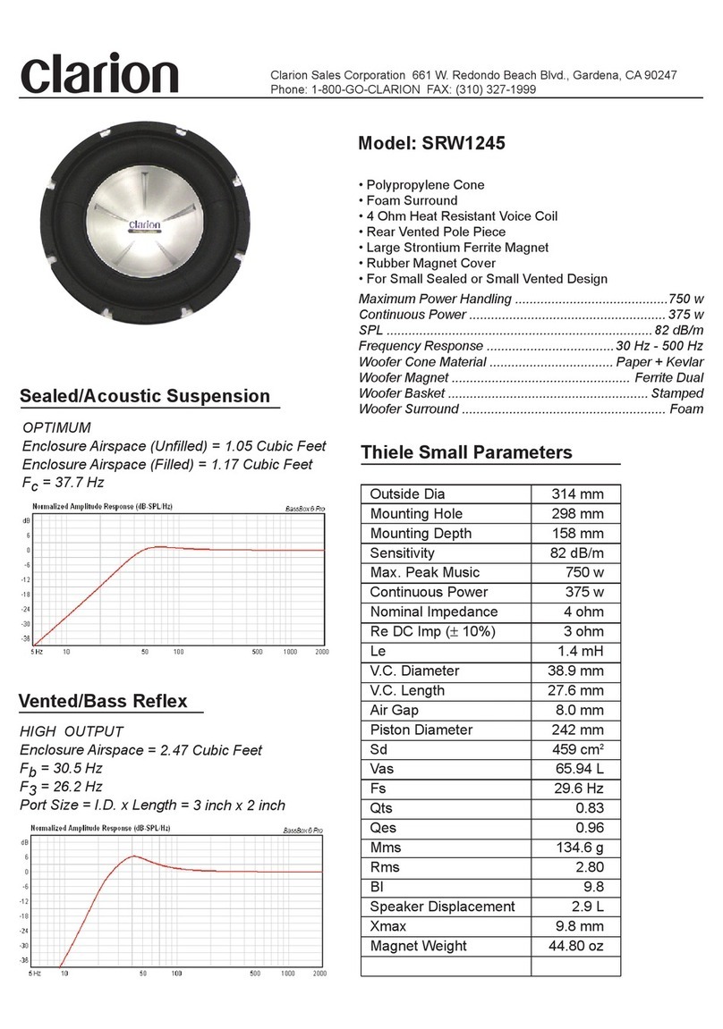 Clarion SRW1245 User manual
