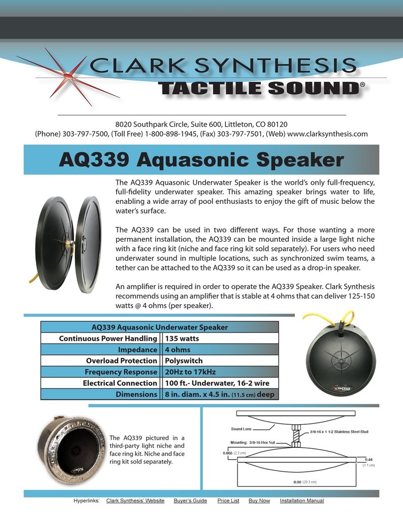 Clark Synthesis TACTILE SOUND AQ339 Aquasonic User manual