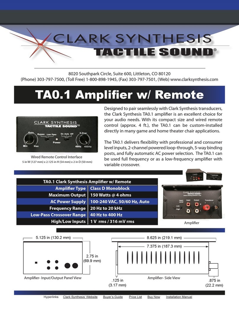 Clark Synthesis TACTILE SOUND TA0.1 specification
