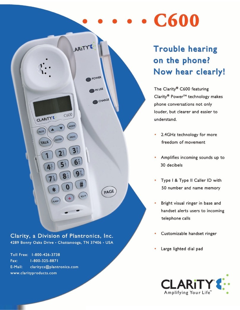 Clarity C600 User manual