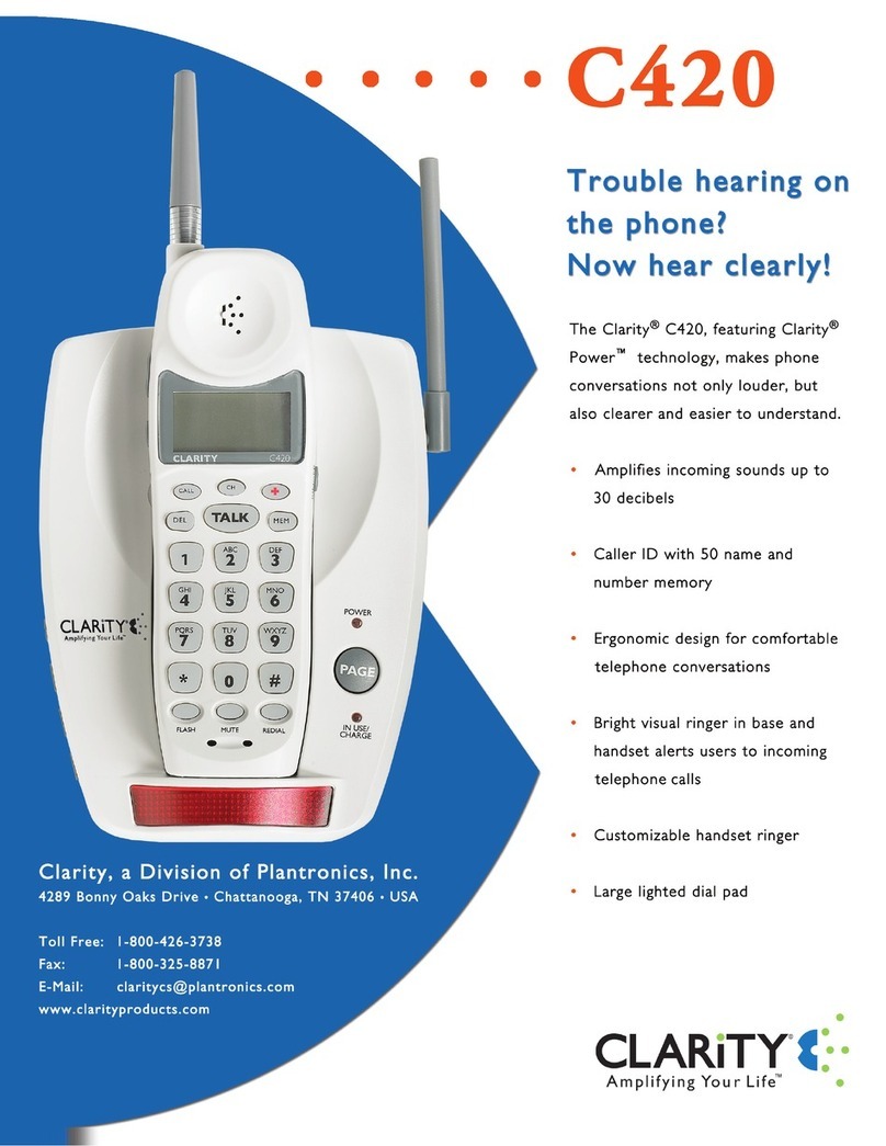 Clarity C420 User manual Clarity C420 User manual