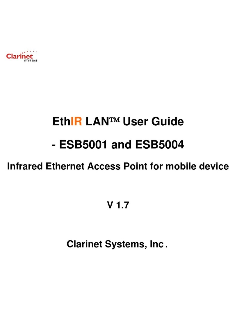 Clarinet Systems EthIR LAN ESB5001 User manual Clarinet Systems EthIR LAN ESB5001 User manual
