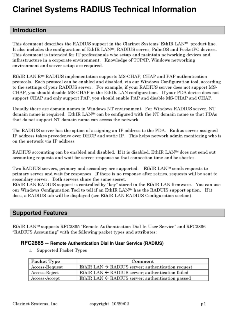 Clarinet Systems SyncHUB ES608 User manual Clarinet Systems SyncHUB ES608 User manual