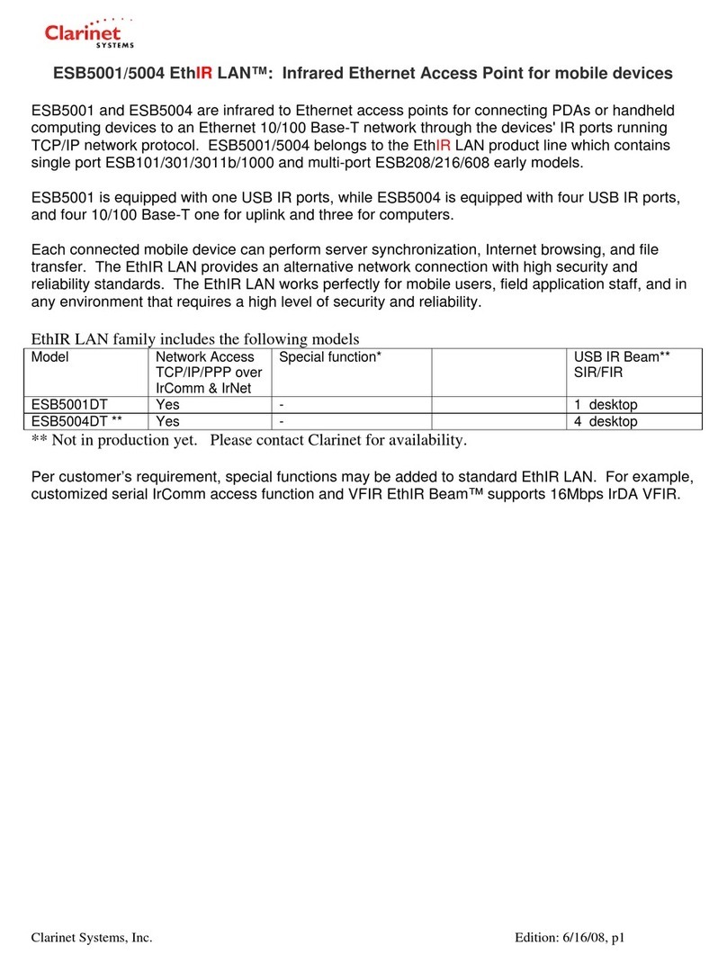 Clarinet Systems SyncHUB ES608 Specifications