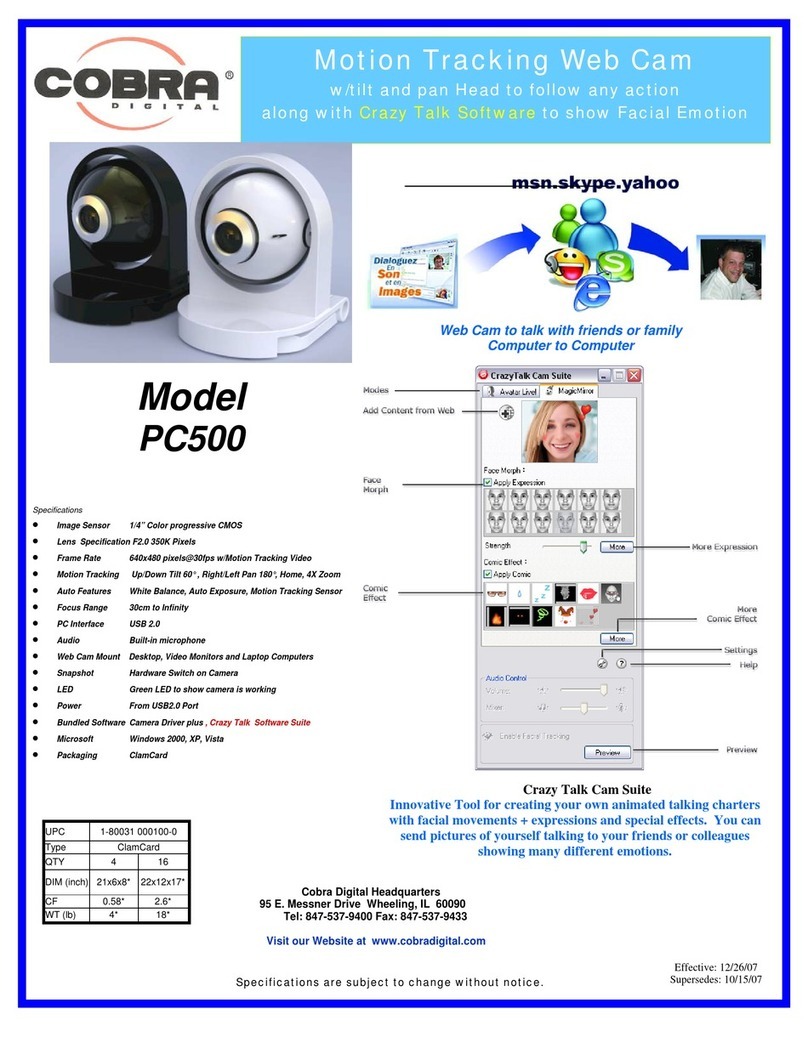 Cobra Digital PC500 Specifications