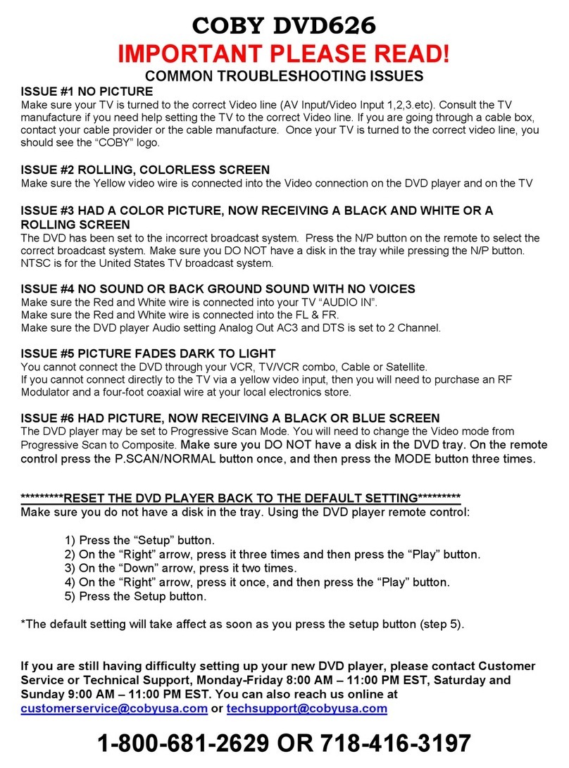 Coby DVD-626 Operating instructions