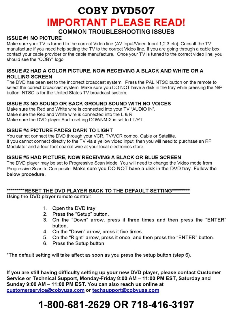 Coby DVD-507 Operating instructions
