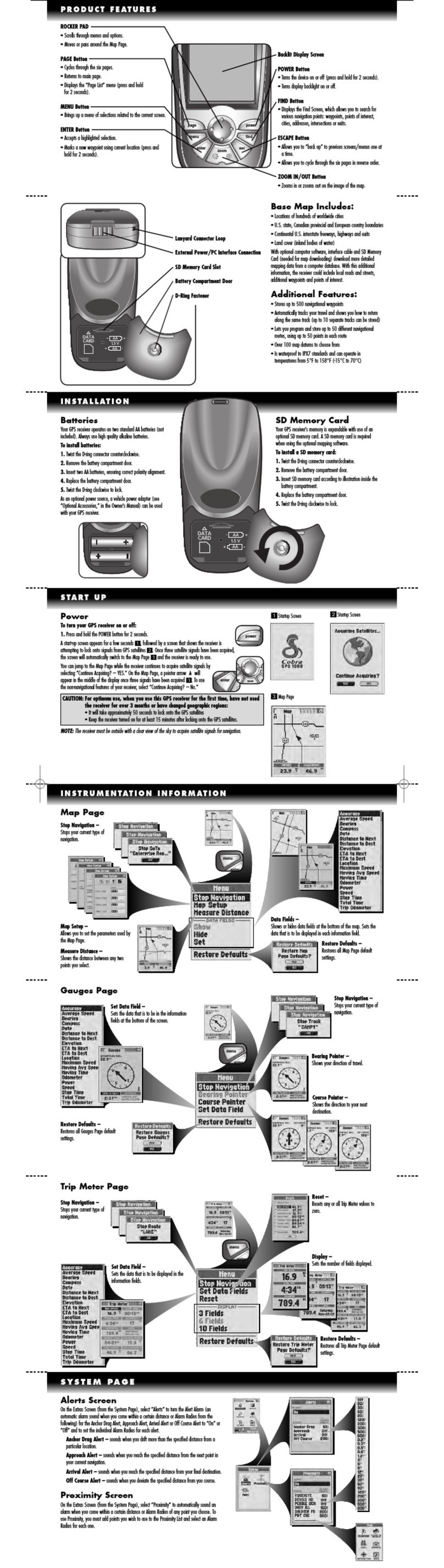 Cobra GPS 1080 User manual Cobra GPS 1080 User manual