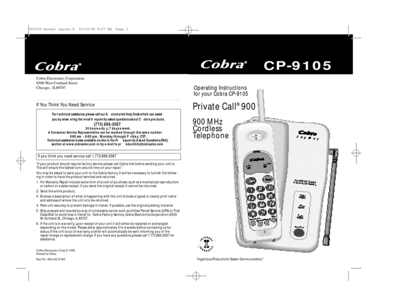 Cobra CP-9105 operating instructions