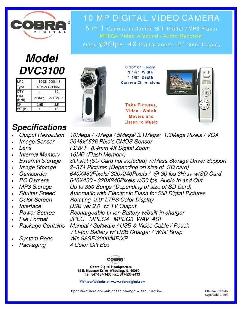 Cobra Digital DVC3100 Specifications