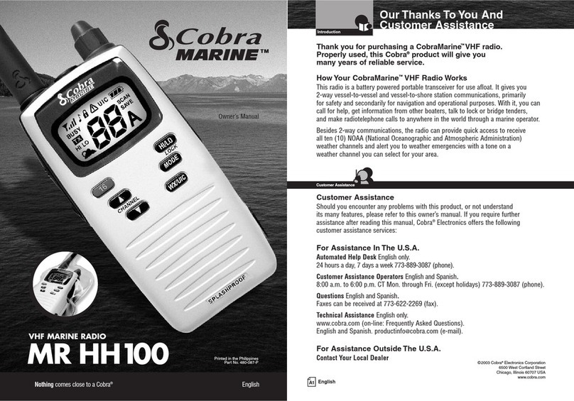 Cobra MRHH100 owner's manual