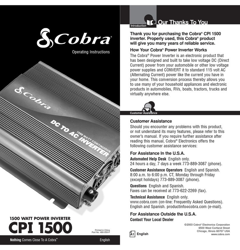 Cobra CPI 1500 operating instructions