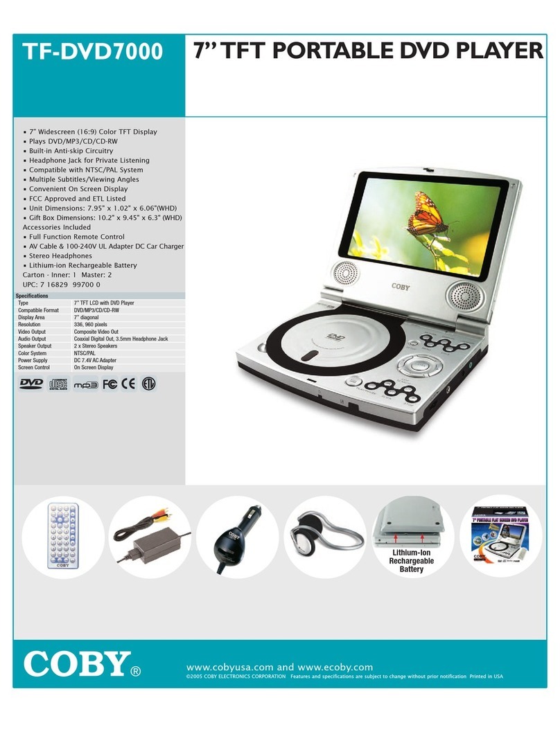 Coby TF-DVD7000 Specifications