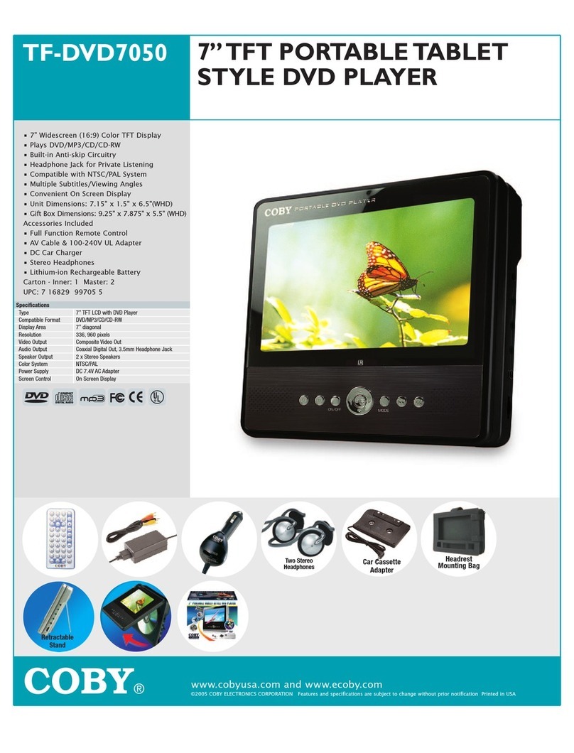 Coby TF-DVD7050 Specifications