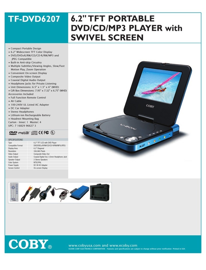 Coby TF-DVD6207 Specifications