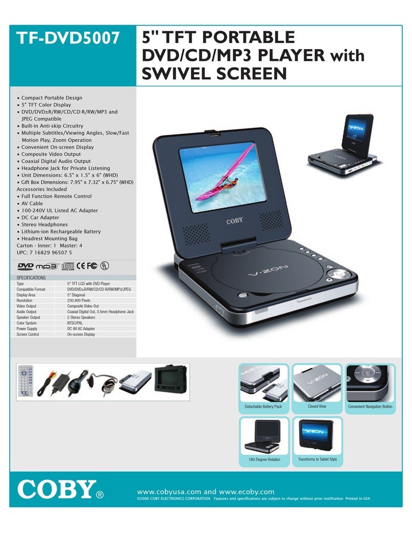 Coby TF-DVD5007 Specifications