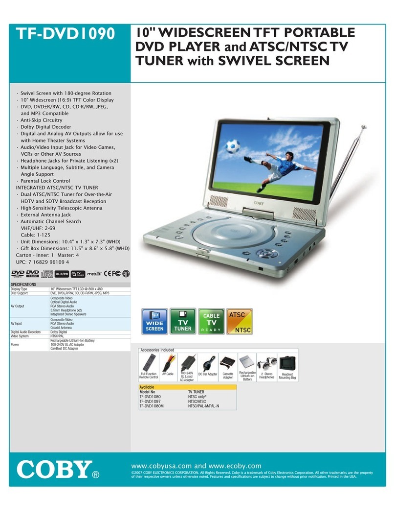 Coby TF-DVD1090 Specifications