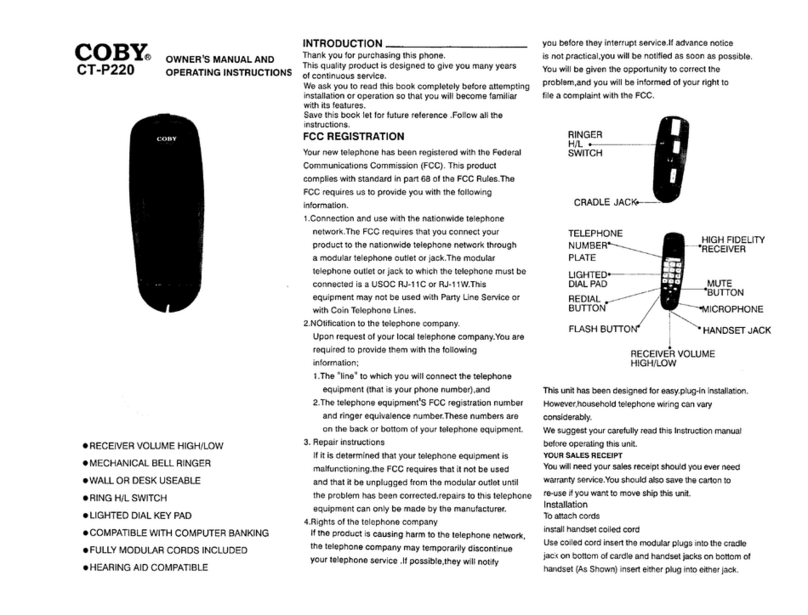 Coby CT-P220 Manual