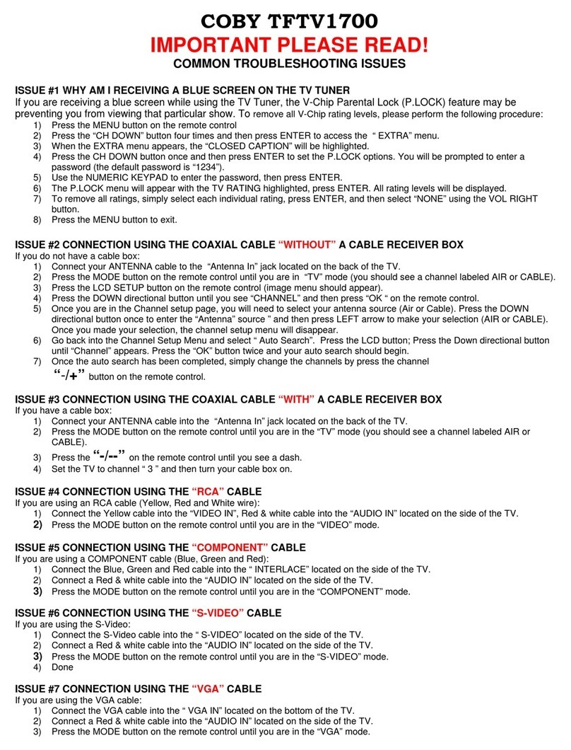 Coby TF-TV1700 Operating instructions