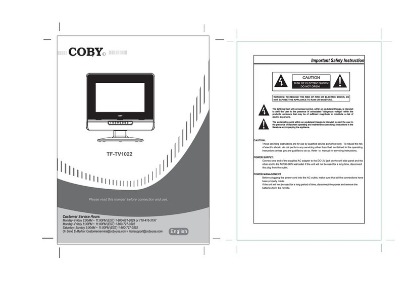 Coby TF TV1022 - 10.2" LCD TV User manual