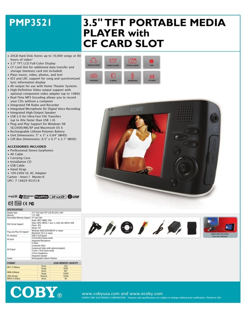 Coby PMP-3521 Specifications