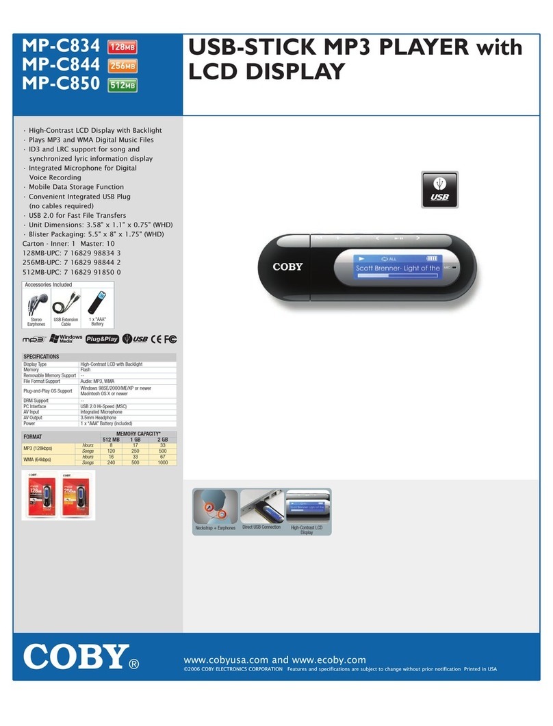 Coby MP-C844 User manual