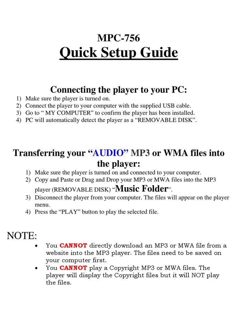 Coby MP-C756 - 512 MB Digital Player User manual