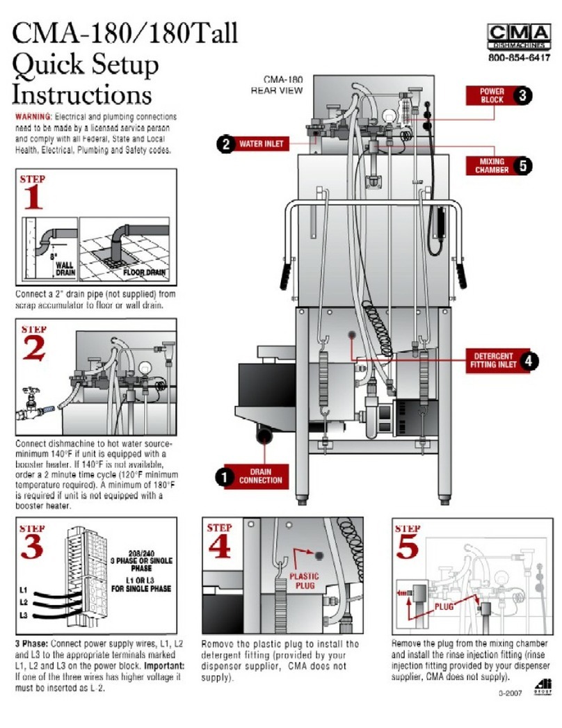 CMA Dishmachines CMA-180 TALL Manual CMA Dishmachines CMA-180 TALL Manual