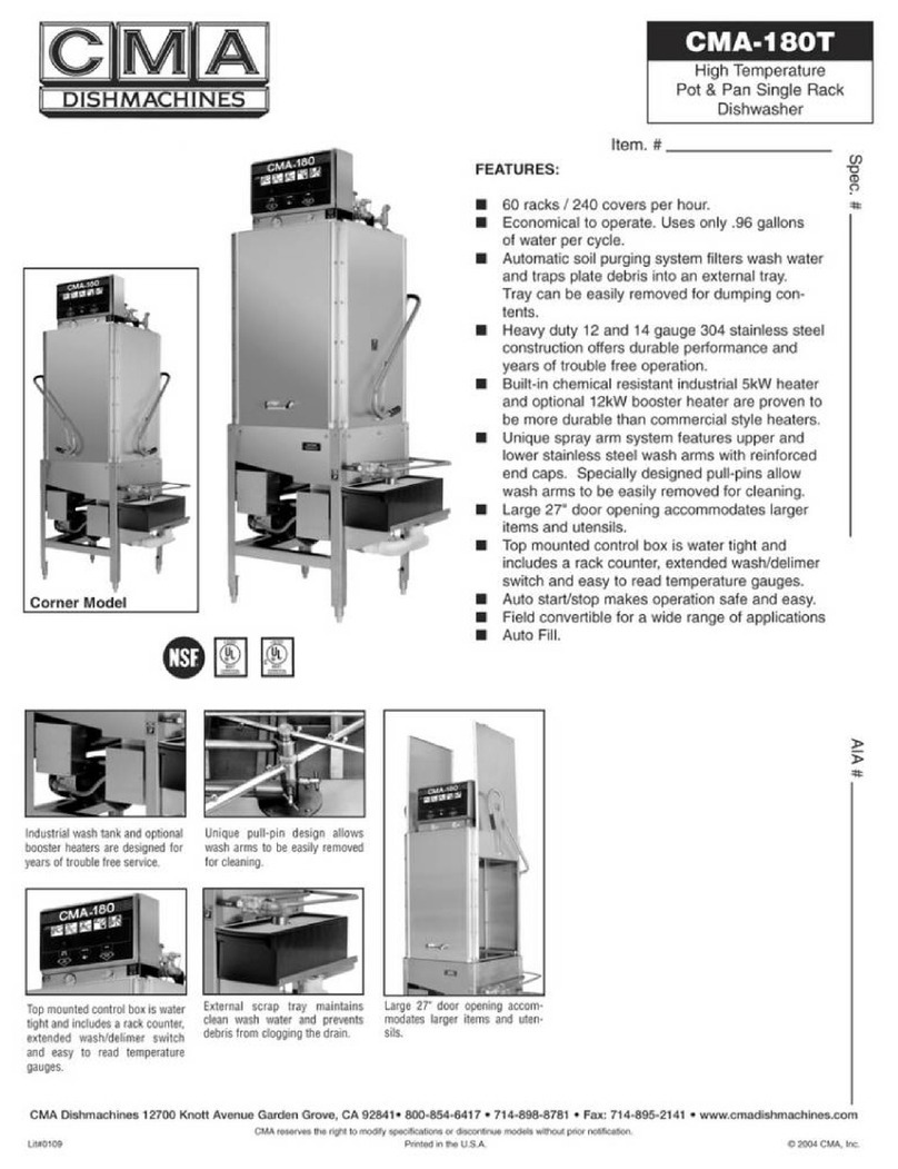 CMA Dishmachines CMA-180TC User manual