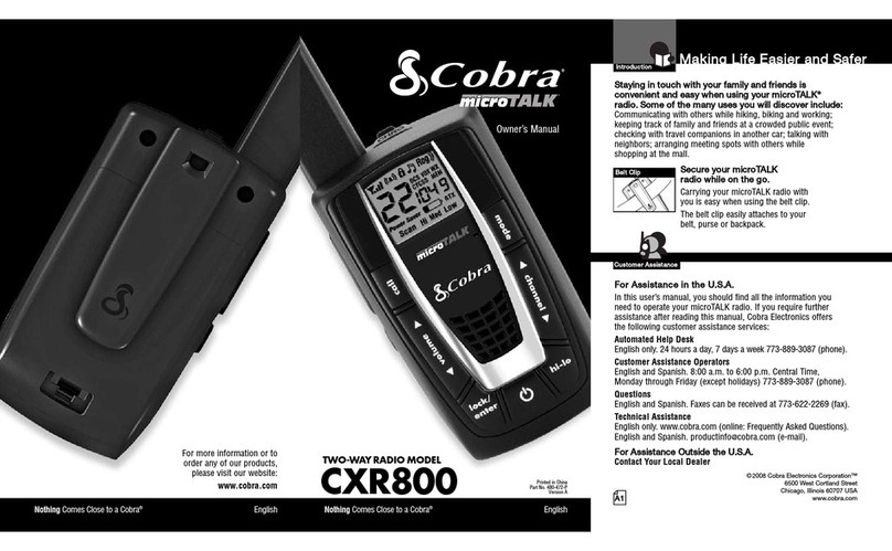 Cobra microTalk CXR800 User manual