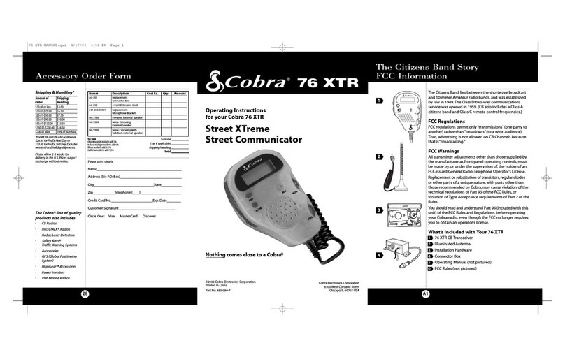 Cobra 76 XTR Street Communicator user guide