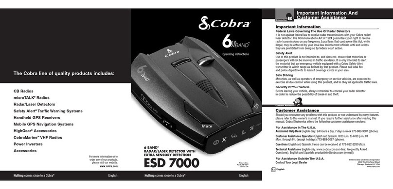 Cobra ESD 7000 operating instructions