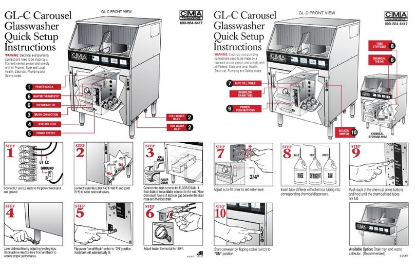 CMA Dishmachines CMA-GL-C Quick setup instructions