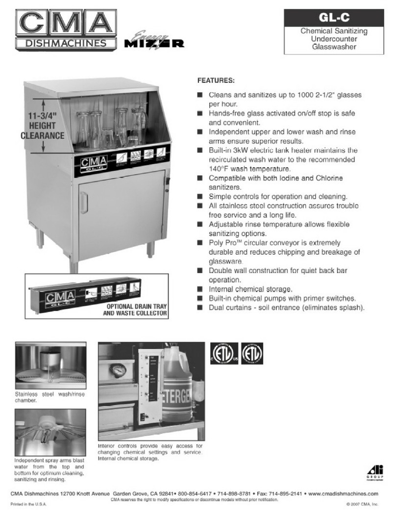 CMA Dishmachines CMA-GL-C User manual CMA Dishmachines CMA-GL-C User manual