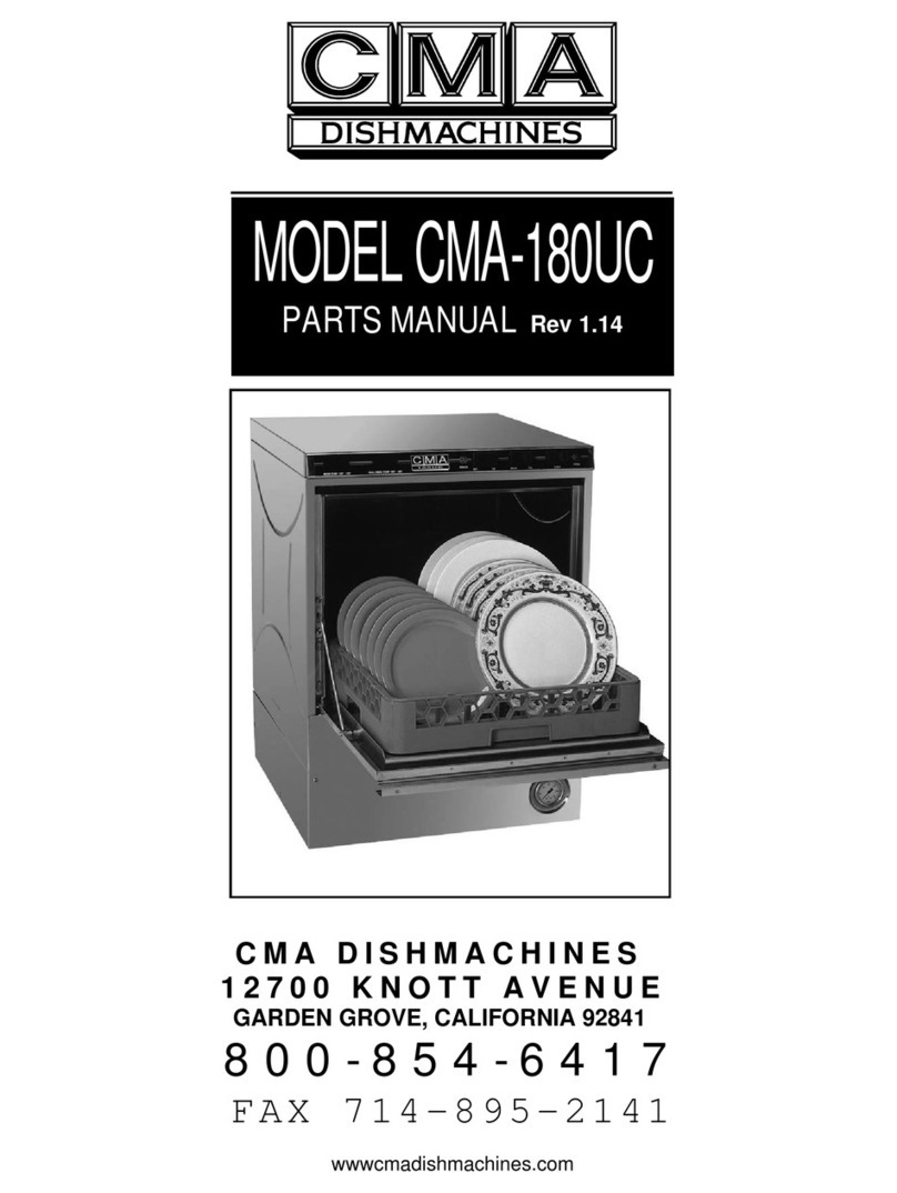 CMA Dishmachines CMA-180UC User manual CMA Dishmachines CMA-180UC User manual