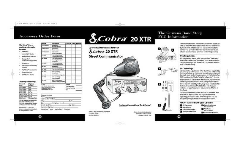 Cobra 20XTR Street Communicator User manual