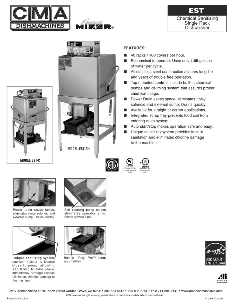 CMA Dishmachines EST-AH Specifications