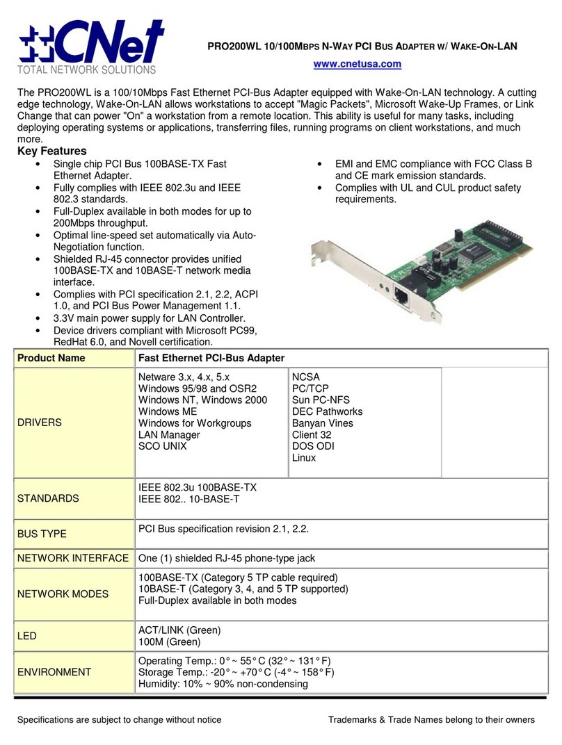 CNET Pro200WL Specifications