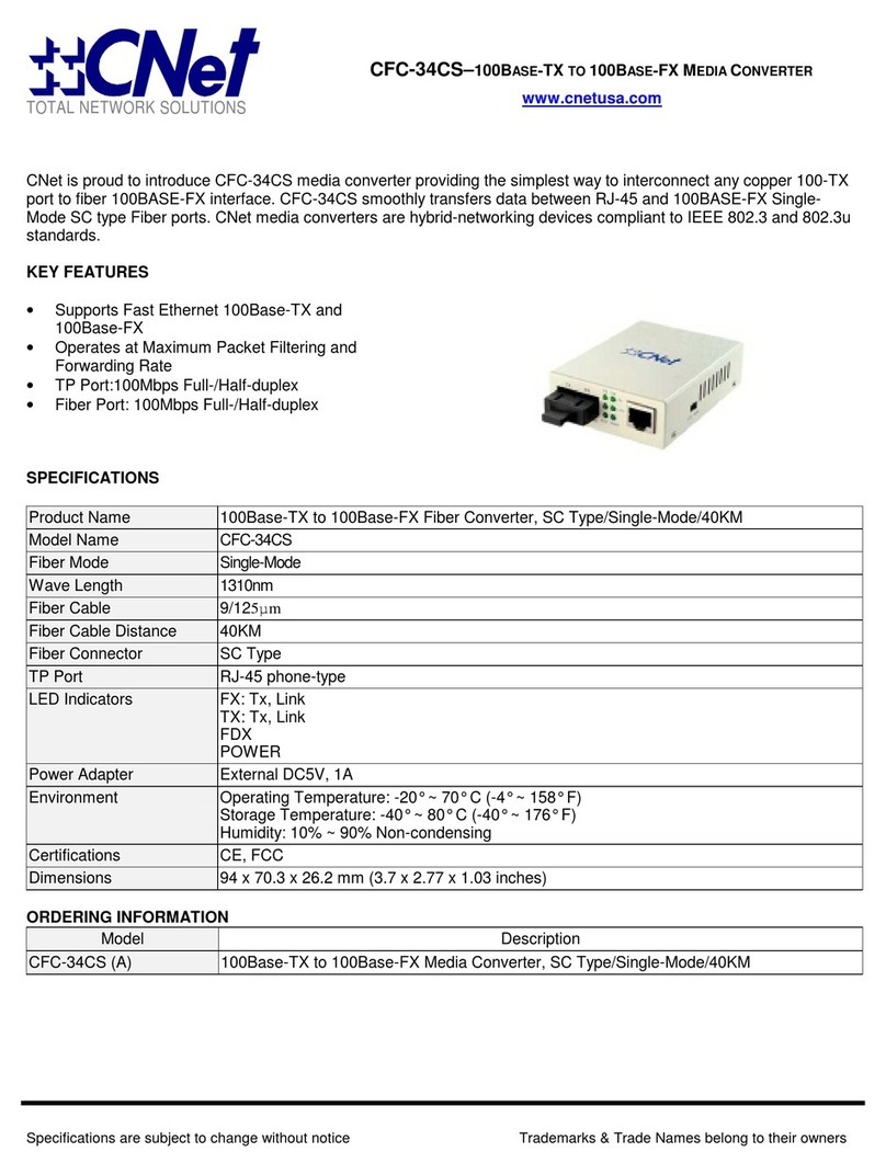 CNET CFC-34CS Specifications