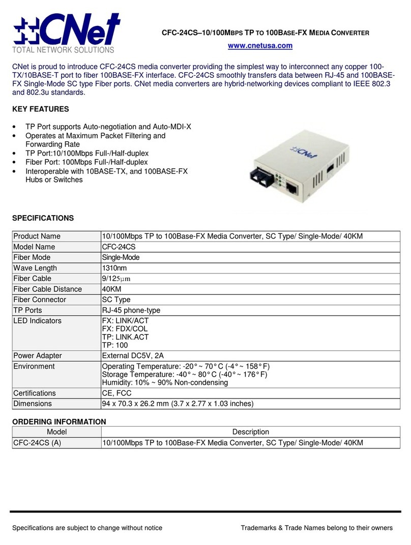 CNET CFC-24CS Specifications