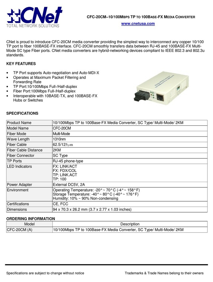 CNET CFC-20CM Specifications