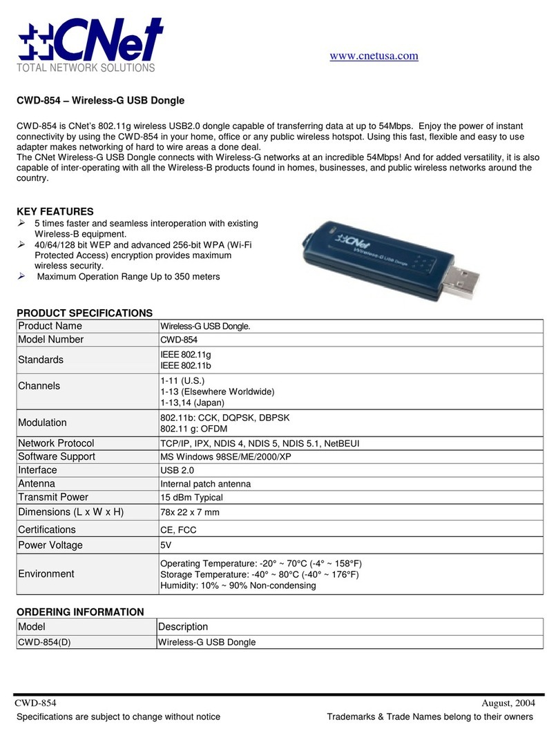 CNET CWD-854 Installation instructions