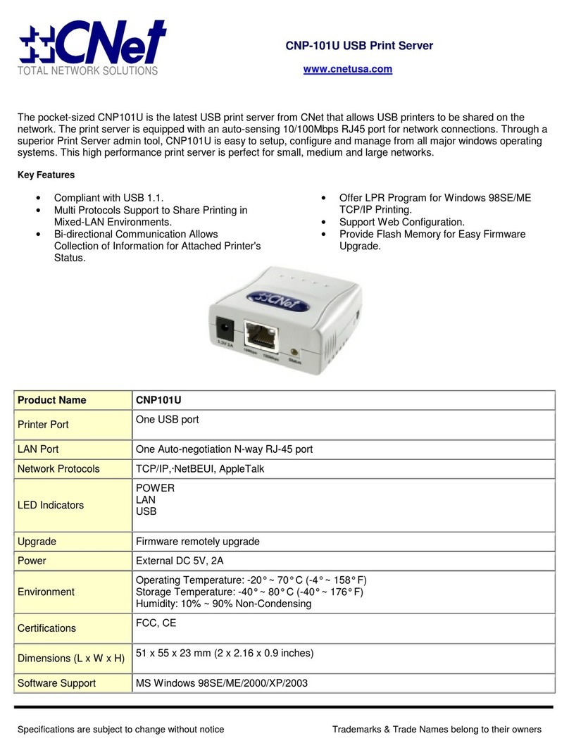 CNET CNP-101U Specifications