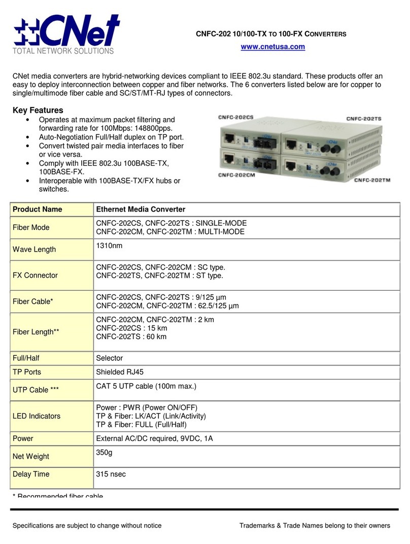 CNET CNFC-202 Specifications