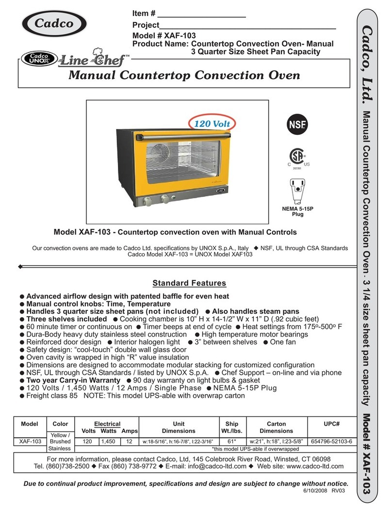 Cadco Line Chef XAF-103 User manual Cadco Line Chef XAF-103 User manual