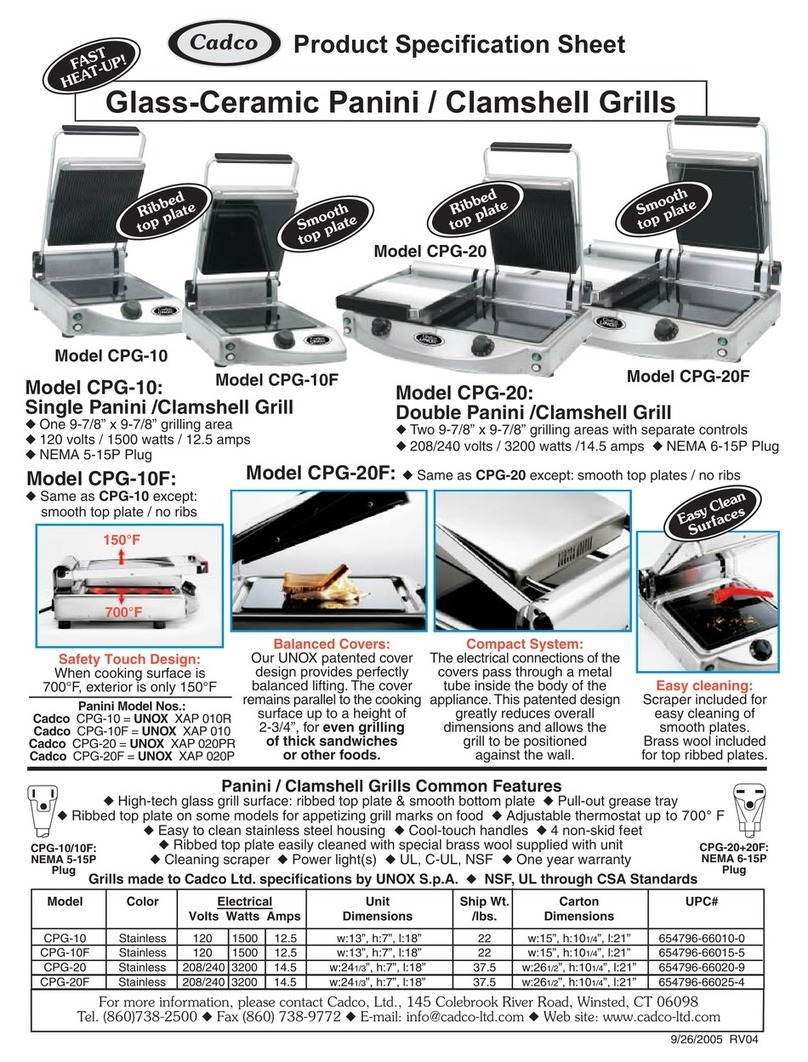 Cadco CPG-10 Product specification sheet