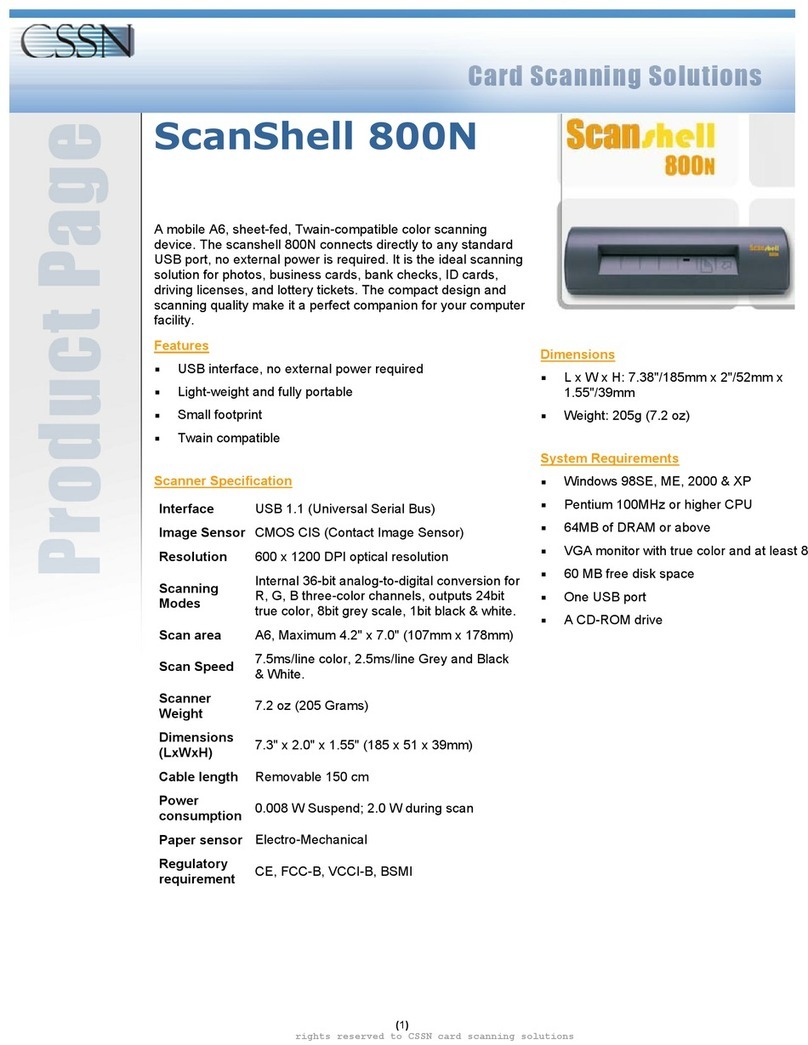 CSSN ScanShell 800N Specifications